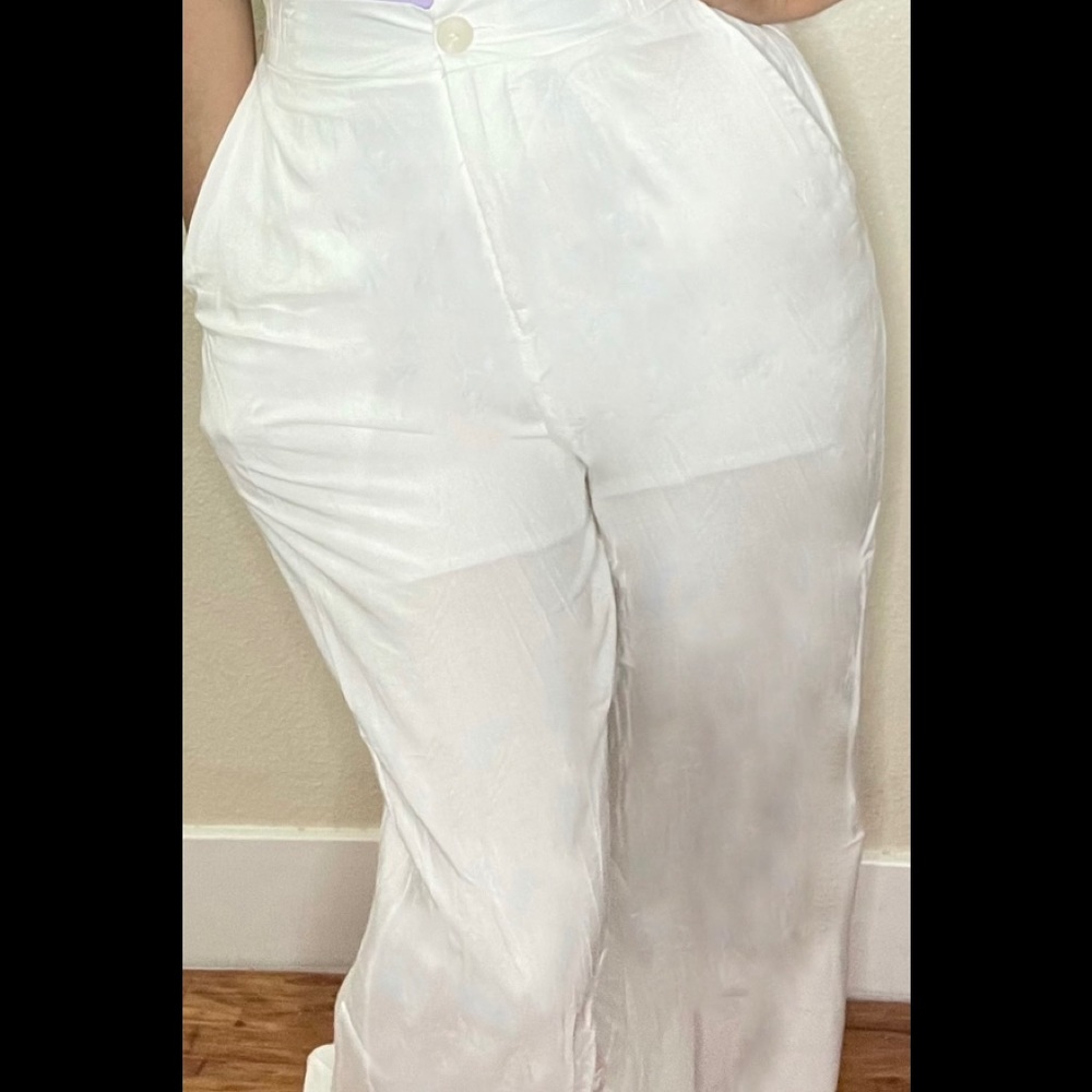 White dress pants; high waisted